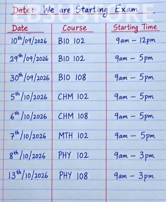 EBSU CBT Exams Begin September 29: Students Urged to Prepare Early and Travel Safely
